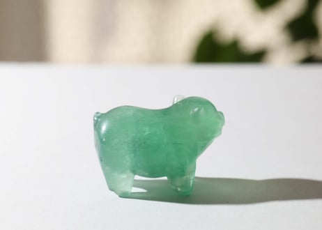 悟りのシッディ＆葉月ゆうによる技封入❣️【カルマ体のブロック解放/ハートからの願いを叶える】フローライト ぶた