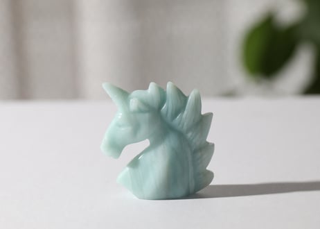 葉月ゆうによる技封入❣️【青天井に良い人間になる】オリジナルカード付き アマゾナイト ユニコーン