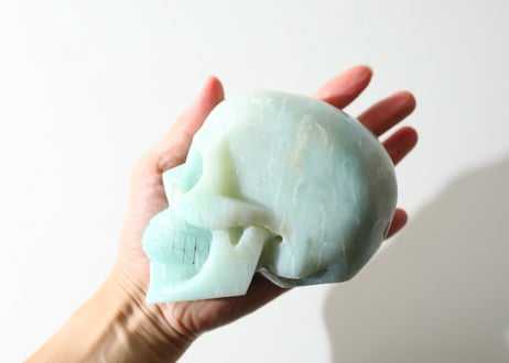 葉月ゆうによる技封入❣️【奇跡に包まれる/魔除けの結界】アマゾナイト スカル
