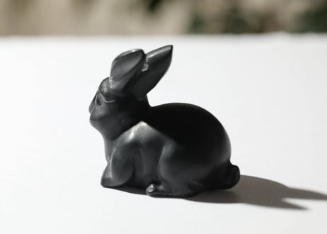 【アバンダンスディクシャ入り】ブラックオブシディアン うさぎ