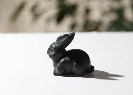 【アバンダンスディクシャ入り】ブラックオブシディアン うさぎ