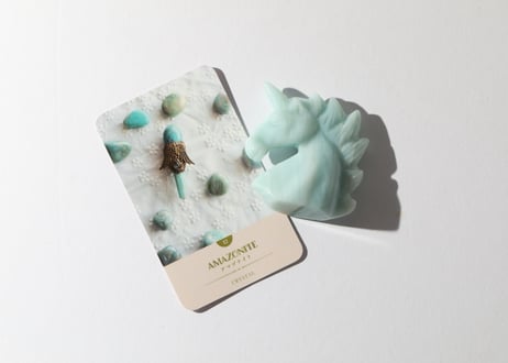 葉月ゆうによる技封入❣️【青天井に良い人間になる】オリジナルカード付き アマゾナイト ユニコーン