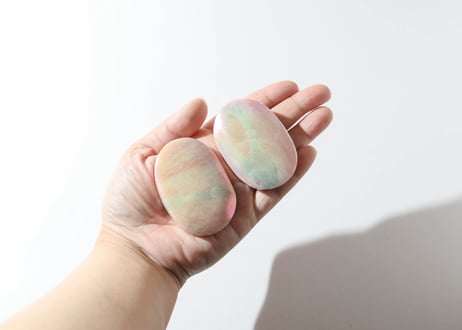 【悟った至福のシッディ】＆大技封入❣️【悩みを食べてくれる龍神】エンジェルオーラ ピンクオパール 握り石（1個）