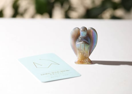 【LIVING YOUR TRUTH 真実を生きる（喜びで学ぶ・大成功）シジル封入 オリジナルカード付き❣️】エンジェルオーラ ドゥルジーアゲート 天使