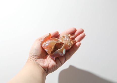 【悟った至福のシッディ】＆〈タイムウェーバーによるカルマを解放し、良い人生の流れに乗る調整入り〉オリジナルカード付き❣️ エンジェルオーラ ドゥルジーカーネリアン ねこ