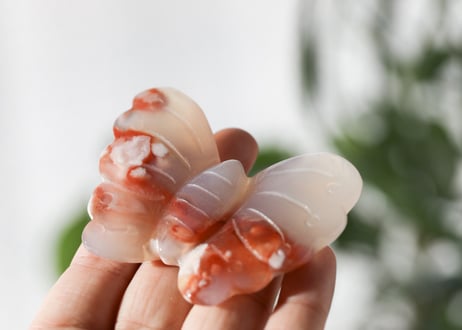 葉月ゆうによる技封入❣️【自分と対立する遺伝子プログラムの解放】カーネリアン＆チェリーブロッサムアゲート バタフライ