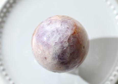 葉月ゆうによる技封入❣️【カルマ体のブロック解放/ハートからの願いを叶える】虹入り アメジスト＆チェリーブロッサムアゲート スフィア