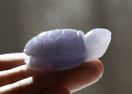 葉月ゆうによる技封入❣️【日々あらゆる面でますます良くなっていく】ブルーレースアゲート かめ