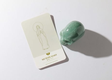 葉月ゆうによる技封入❣️【多次元の才能と繋がる】オリジナルカード付き グリーンアベンチュリン スカル