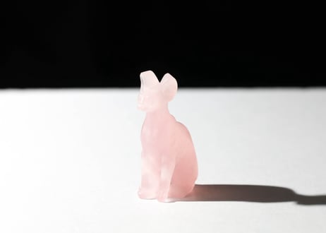 【悟った至福のシッディ】＆〈タイムウェーバーによる長所を認識し、直観的で可能性に満ちた人生を引き寄せる調整入り〉オリジナルカード付き❣️ ローズクォーツ バステト