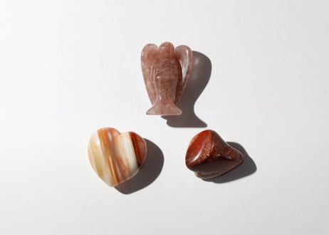 葉月ゆうによる技封入❣️【四大天使のサポート＆結界】天使の行動力セット〈ストロベリークォーツ〉巾着付き ※イベントクーポン使用不可