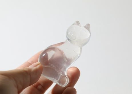 葉月ゆうによる技封入❣️【自分と対立する遺伝子プログラムの解放】オリジナルカード付き クリアクォーツ ねこ