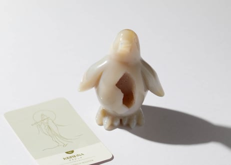 葉月ゆうによる技封入❣️【神仏と繋がる】オリジナルカード付き ドゥルジーアゲートのホワイトペンギン