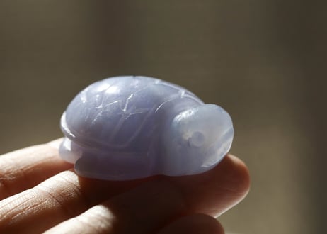 葉月ゆうによる技封入❣️【日々あらゆる面でますます良くなっていく】ブルーレースアゲート かめ