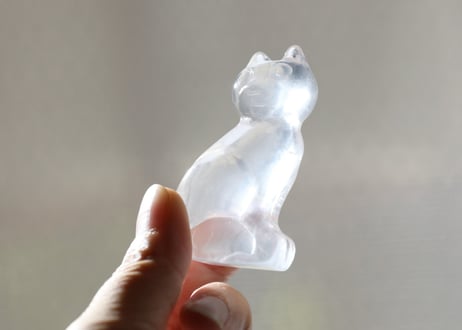 葉月ゆうによる技封入❣️【自分と対立する遺伝子プログラムの解放】オリジナルカード付き クリアクォーツ ねこ