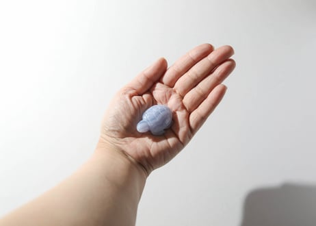 【悟った至福のシッディ】＆〈タイムウェーバーによる長所を認識し、直観的で可能性に満ちた人生を引き寄せる調整入り〉オリジナルカード付き❣️ ブルーレースアゲート かめ