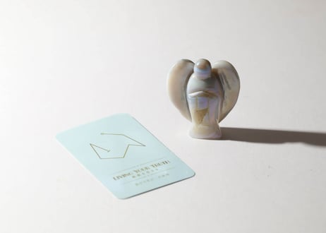 【LIVING YOUR TRUTH 真実を生きる（喜びで学ぶ・大成功）シジル封入 オリジナルカード付き❣️】エンジェルオーラ ドゥルジーアゲート 天使