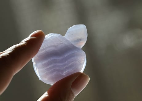 葉月ゆうによる技封入❣️【日々あらゆる面でますます良くなっていく】ブルーレースアゲート かめ