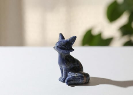 悟りのシッディ＆葉月ゆうによる技封入❣️【カルマ体のブロック解放/ハートからの願いを叶える】ソーダライト きつね
