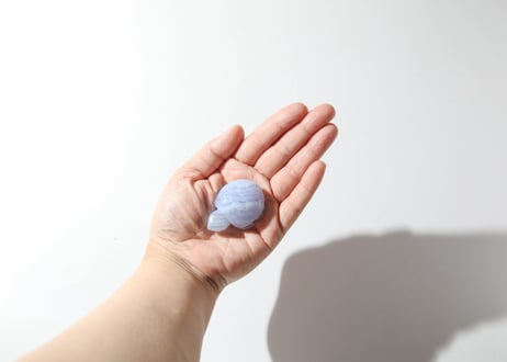 葉月ゆうによる技封入❣️【日々あらゆる面でますます良くなっていく】ブルーレースアゲート かめ
