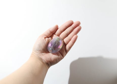 【悟った至福のシッディ】＆大技封入❣️【悩みを食べてくれる龍神】エンジェルオーラアメジスト 握り石