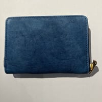 AGGY PORT / バギーポート　HRD1001　藍染め×象革 ラウンドファスナー ハーフ財