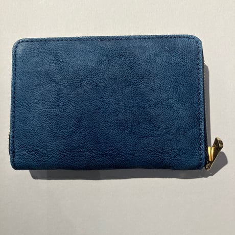 AGGY PORT / バギーポート　HRD1001　藍染め×象革 ラウンドファスナー ハーフ財