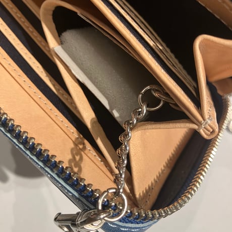 BAGGY PORT / バギーポート　ZYS085　藍染め レザー ラウンドファスナー マルチケース 　 #ac