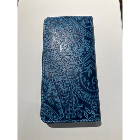 BAGGY PORT /　バギーポート　ZYS197　藍染め×ペイズリー ラウンドファスナー 長財布  #ac