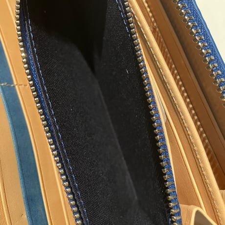 BAGGY PORT /　バギーポート　ZYS197　藍染め×ペイズリー ラウンドファスナー 長財布  #ac
