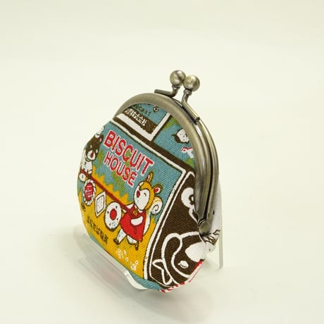 2.6寸丸小銭入れ　レトロ看板　青色②　※口金：AG色 丸玉