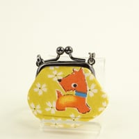 1.2寸豆角　レトロ桜　犬 と うさぎ　黄色　※口金：B色 丸玉
