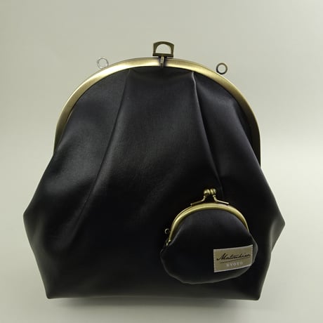 7.0寸 2WAYバッグ（リュック＆ショルダー）合皮　黒色　※口金：AG