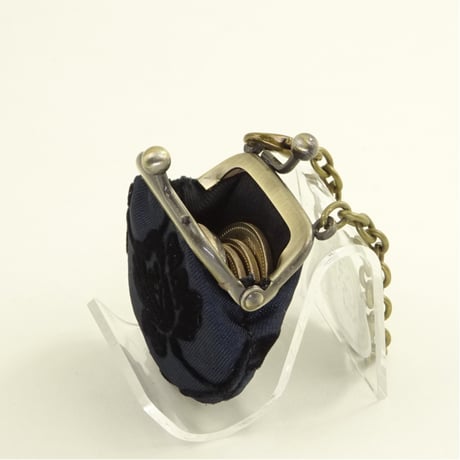 1.2寸豆角　バラ（フロッキー）ネイビー色　※口金：AG色 丸玉