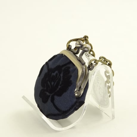 1.2寸豆角　バラ（フロッキー）ネイビー色　※口金：AG色 丸玉