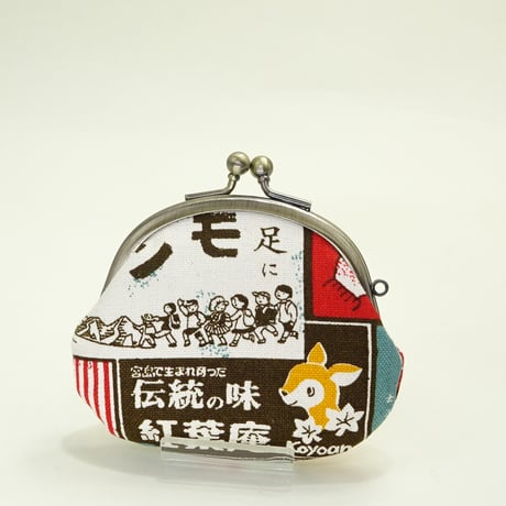 2.6寸丸小銭入れ　レトロ看板　青色②　※口金：AG色 丸玉