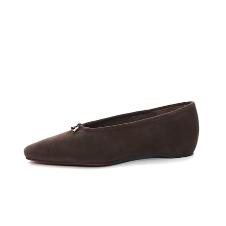 スクエアトゥインヒールバレーシューズ / Square toe hidden heel ballet flatsL0298(DARK BRWON)