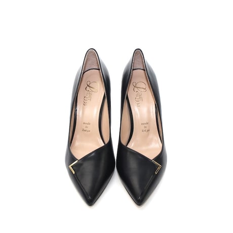 ポインテッドヒールゴールドエッジトリムパンプス/Pointed Heel Gold Edge Trim Pumps L0299(BLACK)