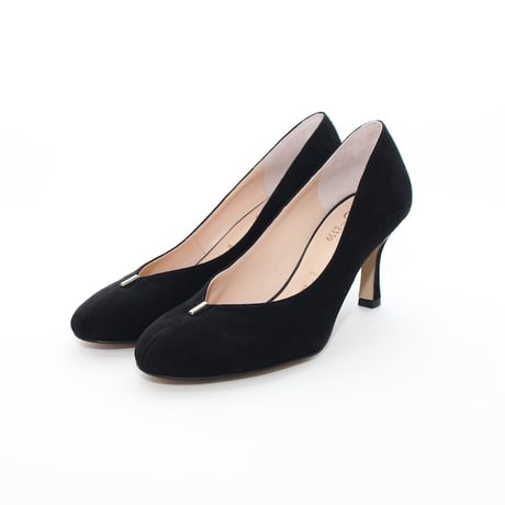 ラウンドセンターモチーフパンプス /Round toe motif pumps (BLACK)