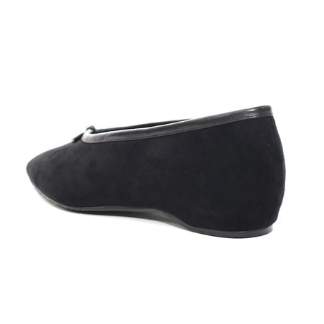 スクエアトゥインヒールバレーシューズ / Square toe hidden heel ballet flatsL0298(BLACK)