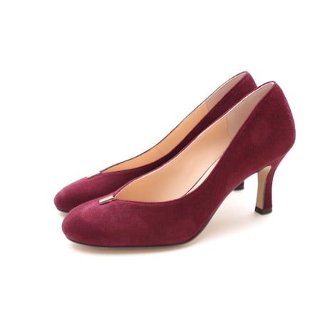 ラウンドセンターモチーフパンプス /Round toe motif pumps (WINE)
