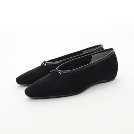 スクエアトゥインヒールバレーシューズ / Square toe hidden heel ballet flatsL0298(BLACK)