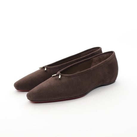 スクエアトゥインヒールバレーシューズ / Square toe hidden heel ballet flatsL0298(DARK BRWON)