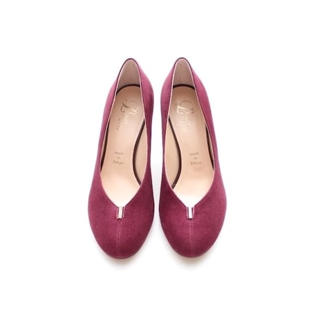 ラウンドセンターモチーフパンプス /Round toe motif pumps (WINE)
