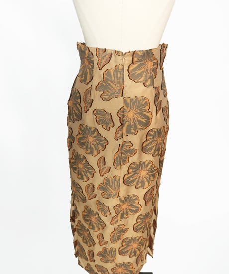 S-03/02 Rose of Sharon Skirt <CAMEL flower> sample