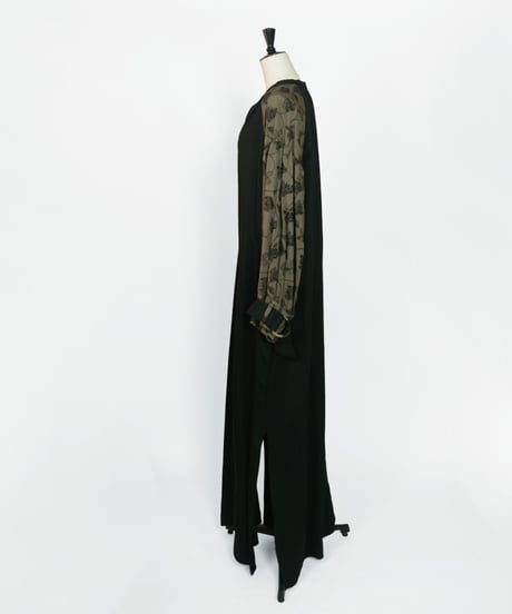 D-02 Flower Embroidery Dress  <KHAKI BLACK> sample