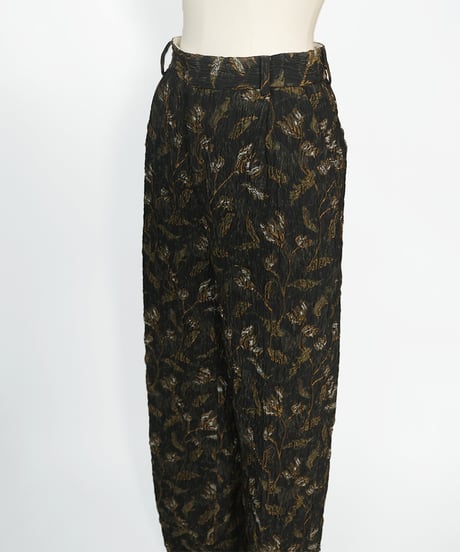 P-01/02 Flower Jacquard Tuck Pants  <BLACK Flower> sample