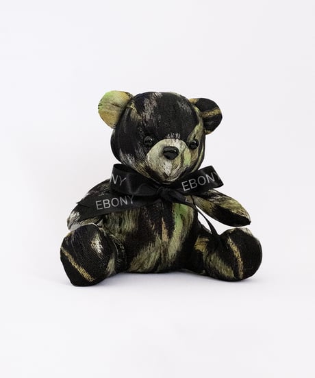 EG/TB-01 Flower print Teddybear<BLACK×YELLOW GREEN>