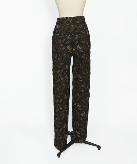 P-01/02 Flower Jacquard Tuck Pants  <BLACK Flower> sample