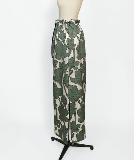 S-03 Magnolia Gather Skirt <GREEN Flower> sample